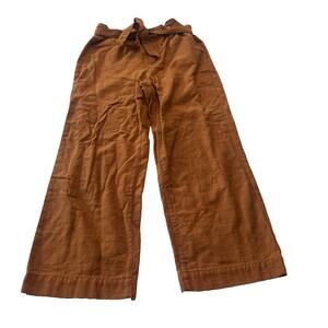 J.Crew Paperbag High Rise Crop Wide Leg Twill Pants Terracotta Women's size 6